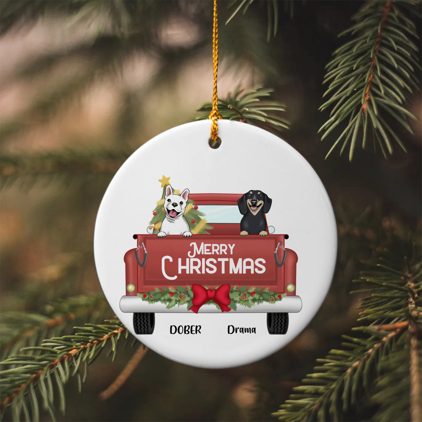 Personalized Pet Ornament - Using Name + Breed